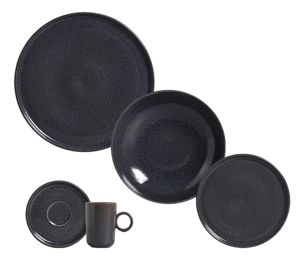 Aparelho De Jantar 30 Pecas Basic Dove Porto Brasil Ceramica Stoneware